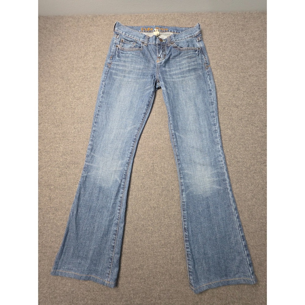 Ezra Fitch Jeans Womens 26 Blue Denim Faded Low Rise Flared Leg Streetwear Y2K